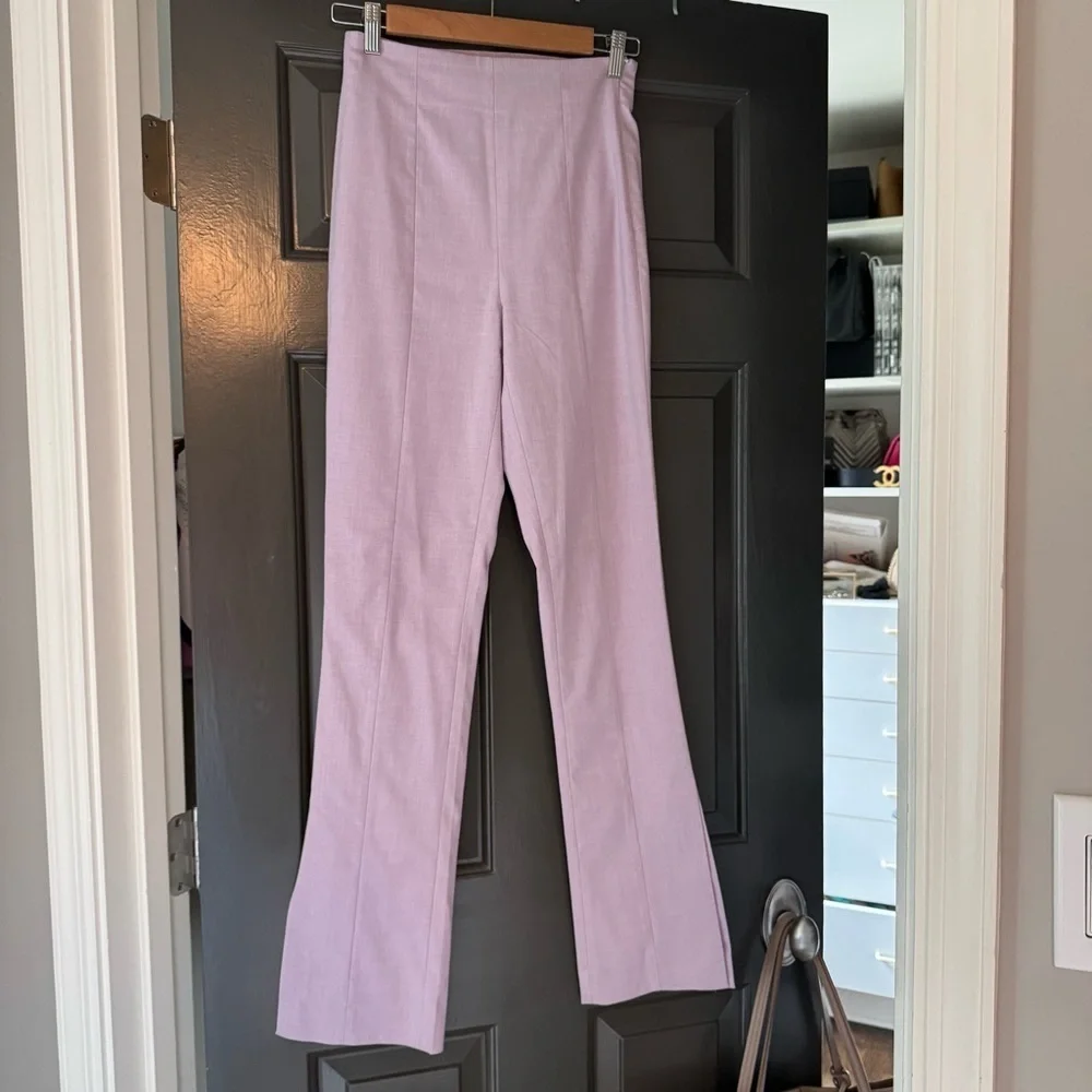 Zara Women's Cropped Flare Pants in lilac - Picture 2 of 4